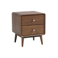 Modern Wooden Nightstand with Two Drawers and Minimalist Design