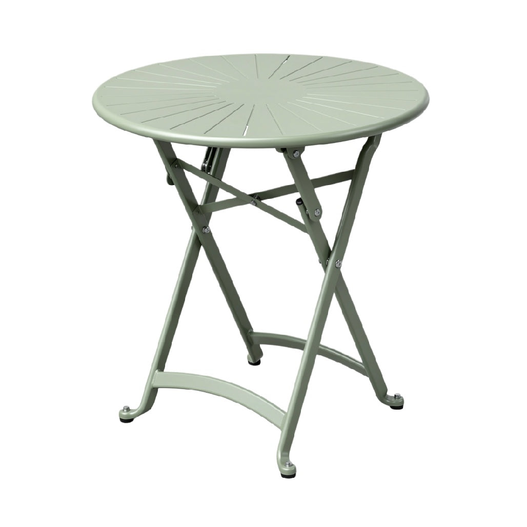Compact Foldable Round Metal Table for Outdoor Use