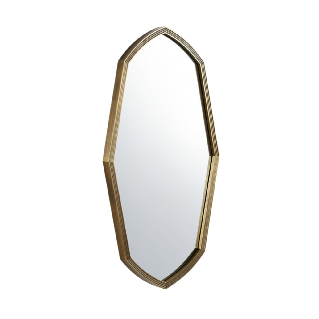 Elegant Hexagonal Wall Mirror with Gold Frame